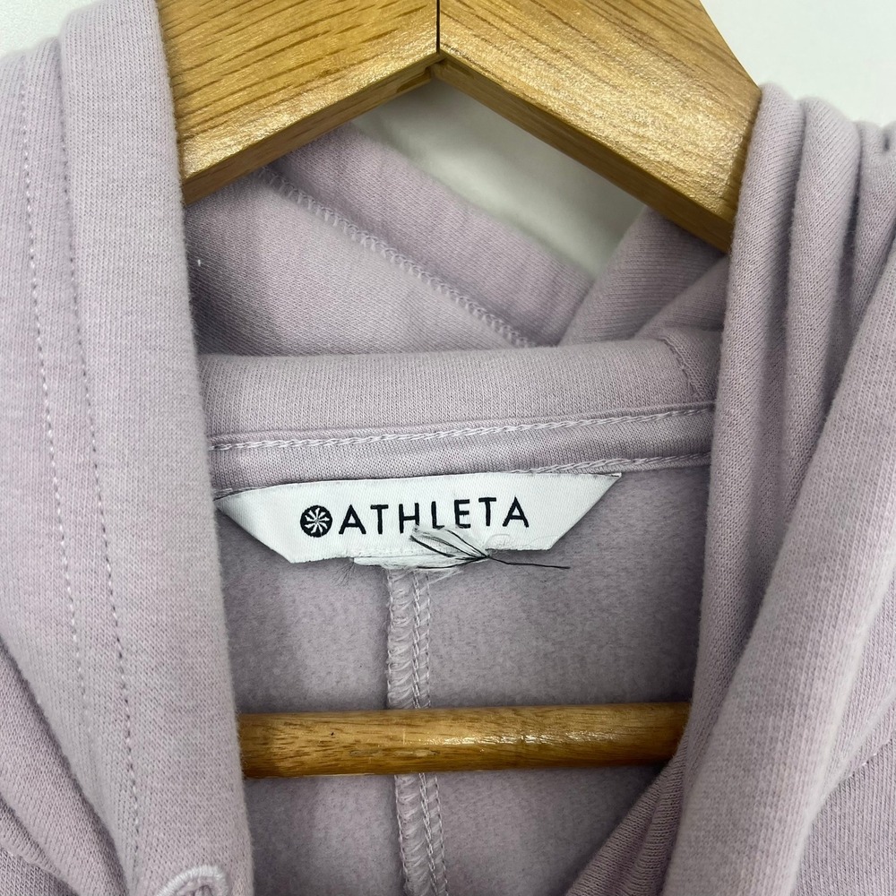 Athleta Retroplush Hoodie Womens Medium Lavender Purple Pullover Sweatshirt - Picture 3 of 16